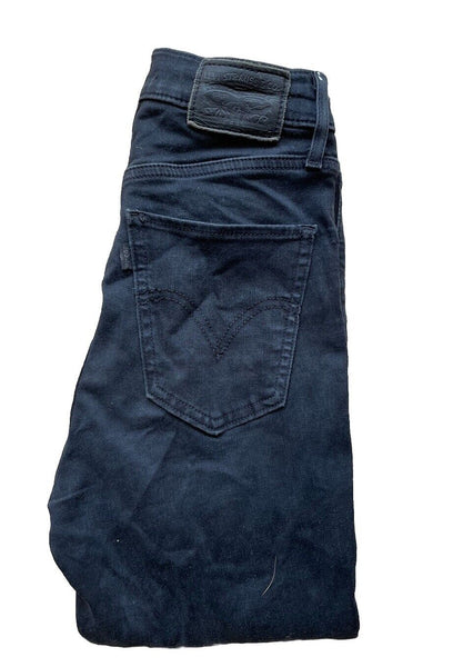 Womens Levis Jeans Mile High Super Skinny W 24 L 32 Black Denim Red Tab C18