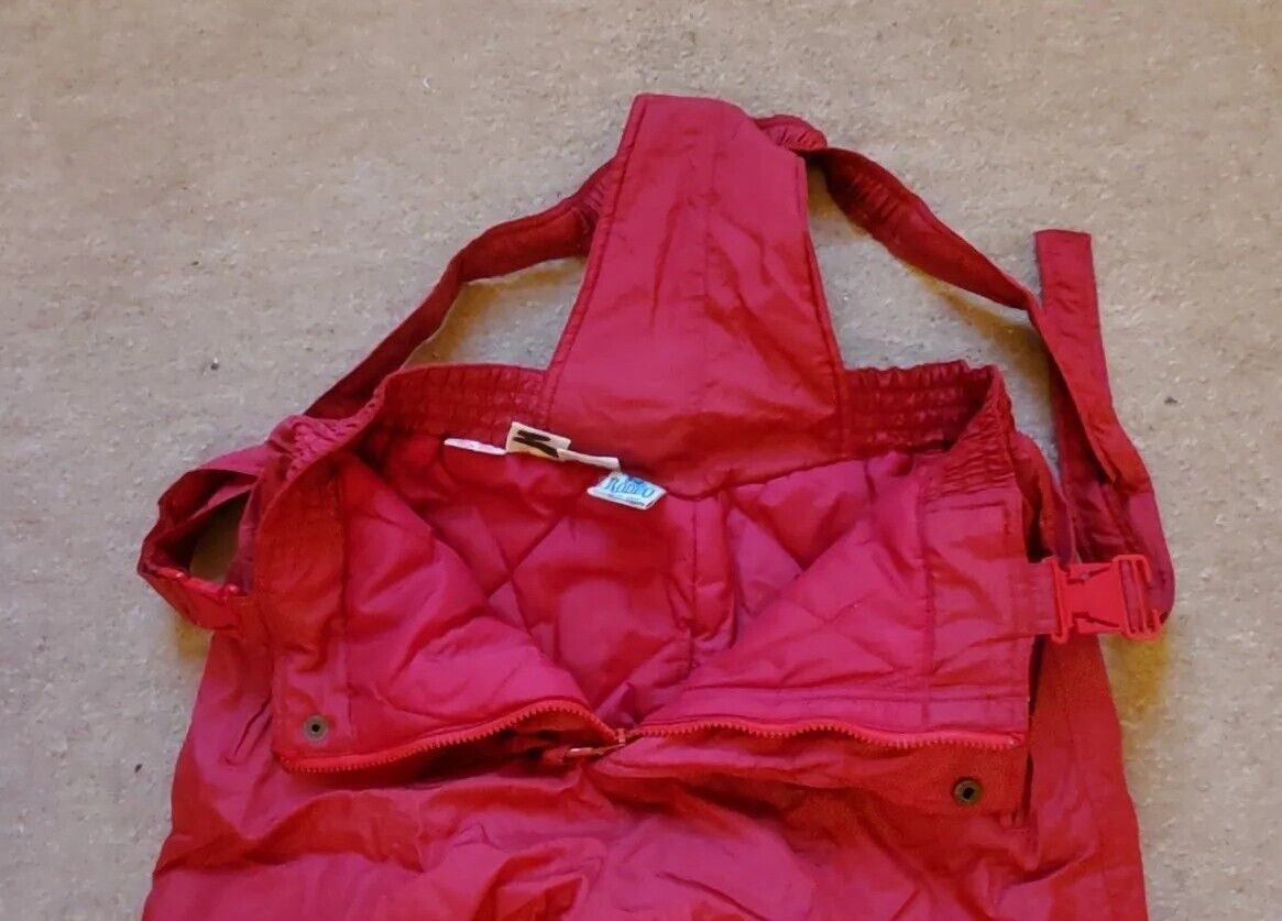 Vintage Rodeo Ski Suit Womens L Jacket Salopettes Gloves Pink Mint Condition