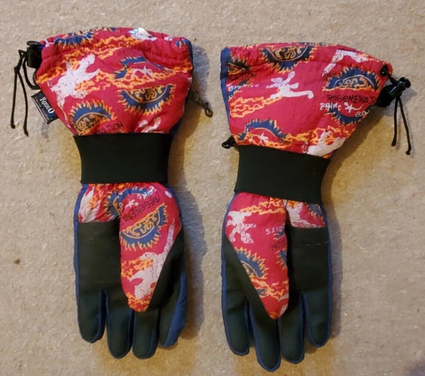 Vintage Rodeo Ski Suit Womens L Jacket Salopettes Gloves Pink Mint Condition