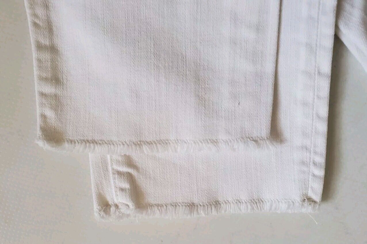 THE KOOPLES Jeans Womens W 29 L 30 Fitted White Stretch Denim Skull Detail