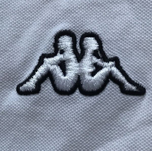 KAPPA SPORTS POLO SHIRT Mens S White Cotton Regular Fit Embroidered Logo