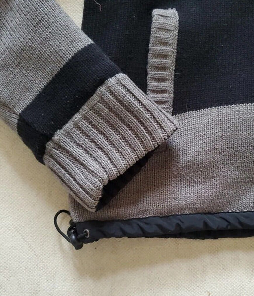SCHOTT Jacket Coat Reversible Mens XL Black Grey Hooded Waterproof and Knit