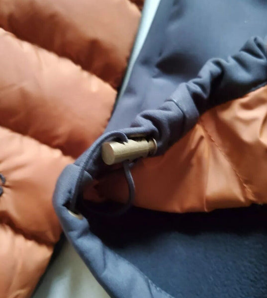 Gandys Explorer Puffer Jacket Coat Mens M Womens L Orange Grey Hooded Quilted