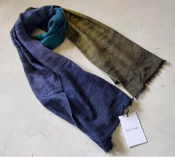 PAUL SMITH Pashmina Scarf Shawl Cashmere Artist Fade Made in UK Rrp £189