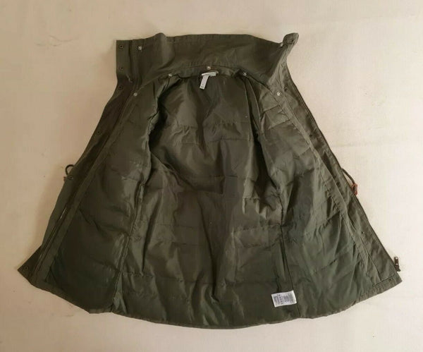 Adidas Neo Coat Jacket Womens S Khaki Green Cotton Lightly Padded