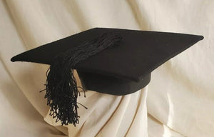 Ravenscroft Willis Mortar Board Black Wool Graduation Size 6 7/8 - Worn Once