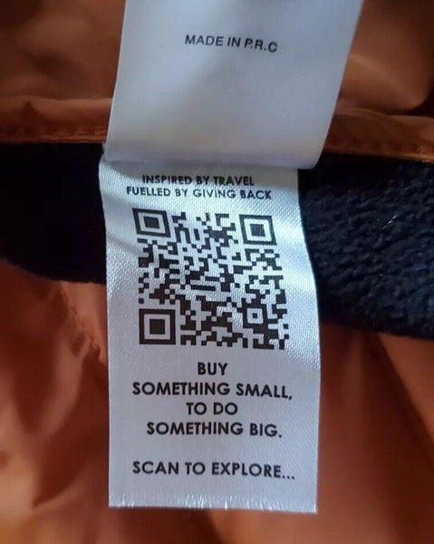 Gandys Explorer Puffer Jacket Coat Mens M Womens L Orange Grey Hooded Quilted