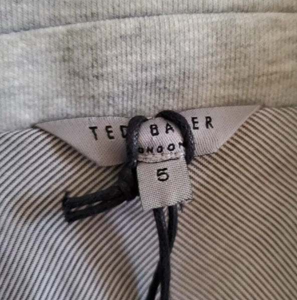 TED BAKER Jersey Jacket Coat Mens XL Chilout Light Grey Cotton Blend