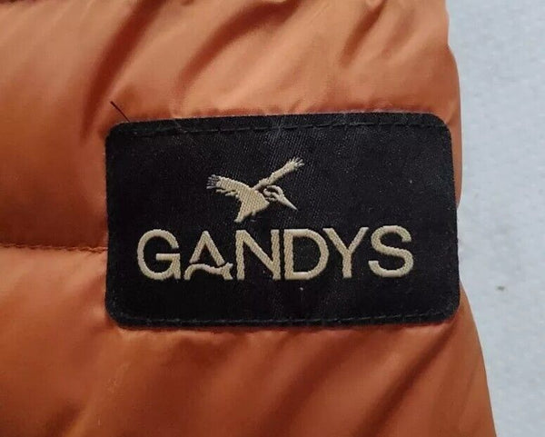 Gandys Explorer Puffer Jacket Coat Mens M Womens L Orange Grey Hooded Quilted