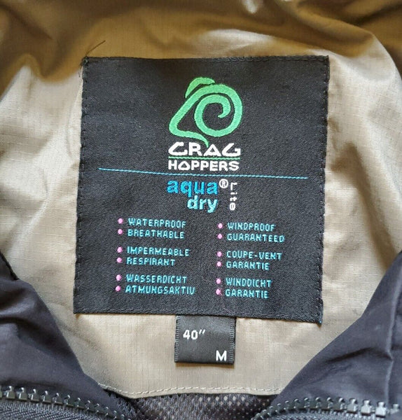 CRAGHOPPERS Jacket Coat Mens M Aquadry Lite Khaki Waterproof Lightweight Hooded