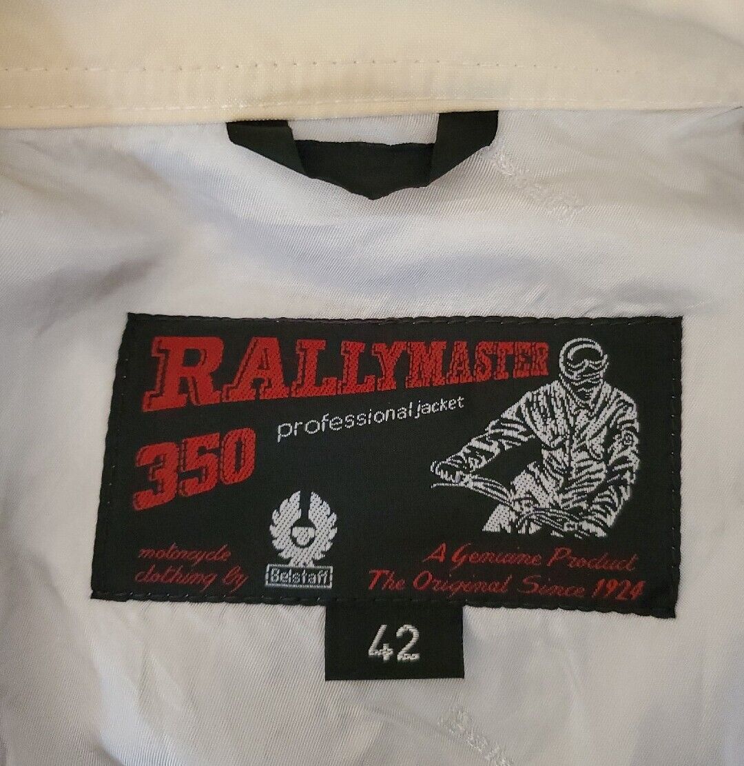 Belstaff Jacket Rallymaster 350 Pro Womens Size M 42 Ivory Nylon Motorcycle