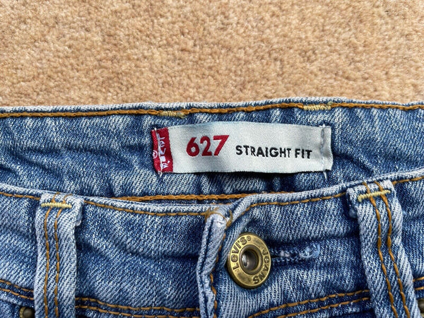 Womens Levis Jeans 627 Straight Fit W 27 L 34 Blue Denim Red Tab C6