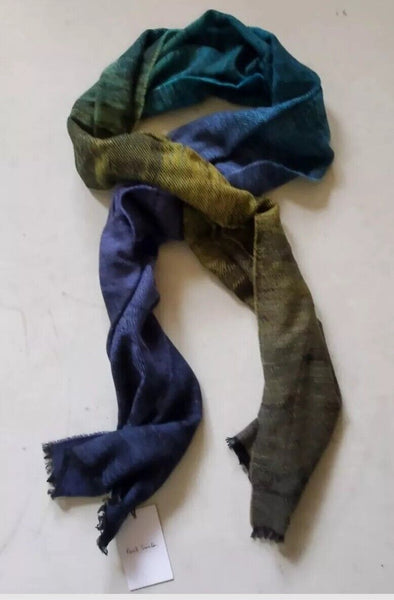 PAUL SMITH Pashmina Scarf Shawl Cashmere Artist Fade Made in UK Rrp £189