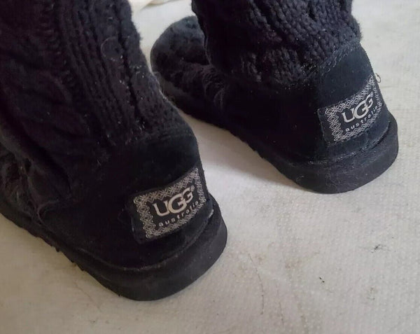 UGG Boots Classic Cardy Knit Sweater Sock Black Womens Uk 4.5 Eu 37 Vintage Y2K