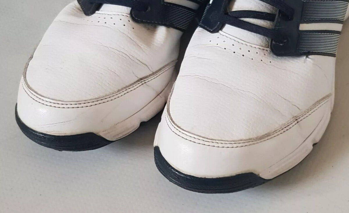 ADIDAS Response Light Golf Shoes Womens UK 7 EU 40.5 White Blue Leather Spikes