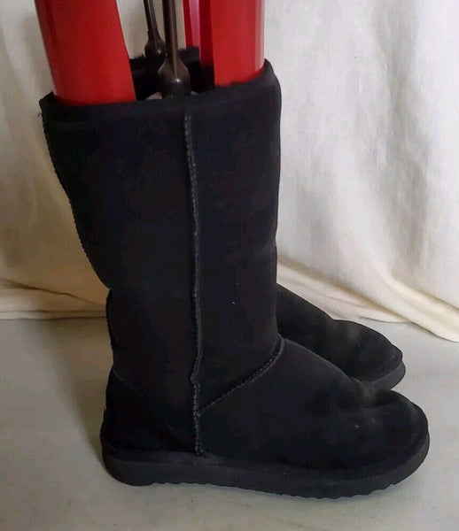 UGG Boots Classic Mid Calf Womens Uk 4 Eu 37 Black Suede Shearling Lining