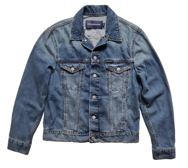 Calvin Klein CKJ Denim Jacket Mens S Trucker Vintage Blue Cotton