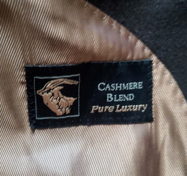 GREENWOODS Trench Coat Overcoat Mens 42R Mahogany Brown Cashmere Wool Blend