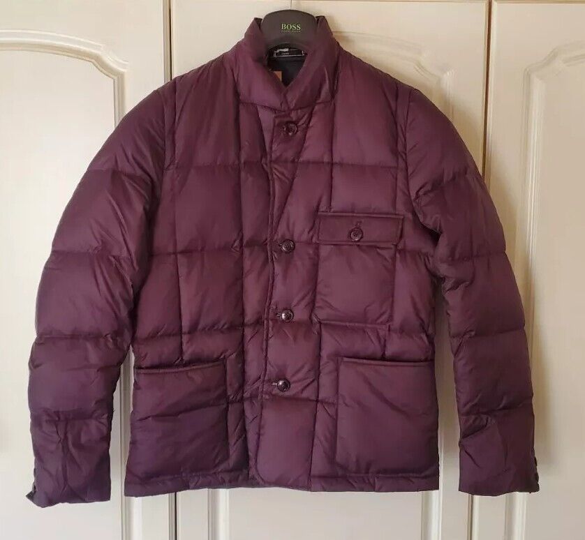 PAUL SMITH Puffer Jacket Blazer Cut Aubergine Purple Duck Down Mens M Slim Fit