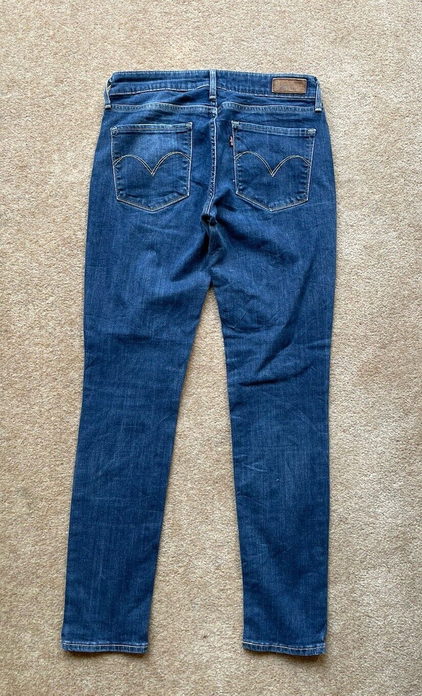 Womens Levis Jeans Demi Curve Skinny W 28 L 27 Blue Denim Red Tab C9