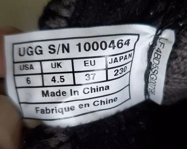 UGG Boots Classic Cardy Knit Sweater Sock Black Womens Uk 4.5 Eu 37 Vintage Y2K