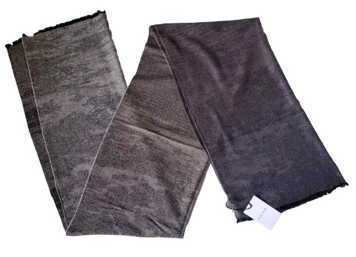 PAUL SMITH Pashmina Scarf Shawl Cashmere Monochrome Fade Made in UK Rrp £189