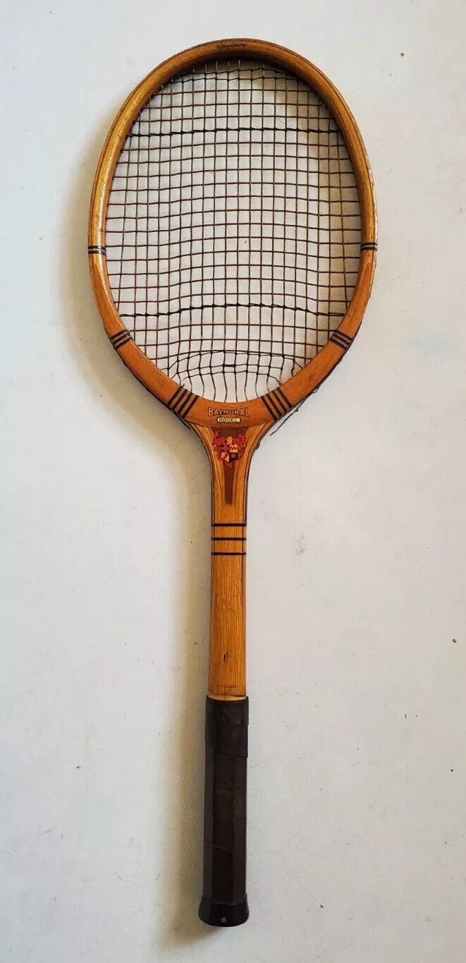 Vintage Antique AG Spalding Tennis Racket Balmoral 1940's With Original Press