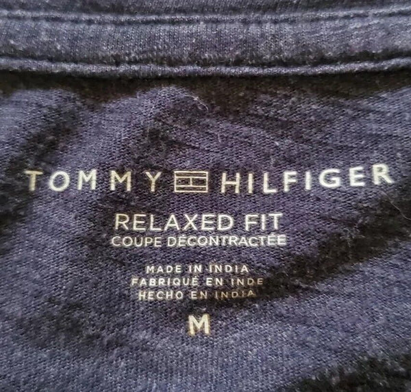 TOMMY HILFIGER T Shirt Tshirt Womens M Relaxed Navy Blue Big Flag Vintage Y2K
