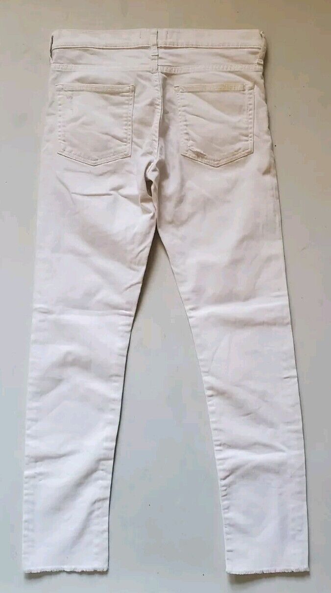 THE KOOPLES Jeans Womens W 29 L 30 Fitted White Stretch Denim Skull Detail