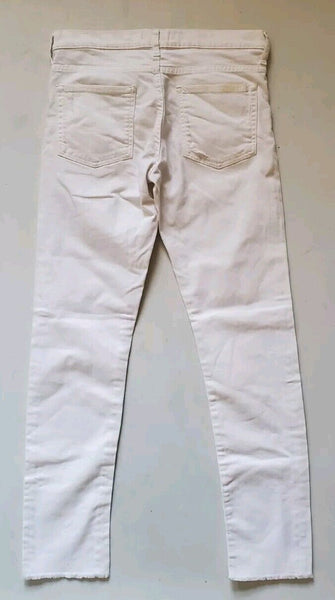 THE KOOPLES Jeans Womens W 29 L 30 Fitted White Stretch Denim Skull Detail