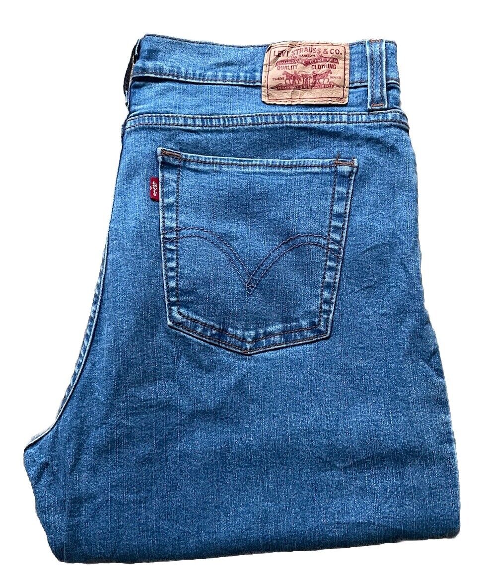Womens Levis Jeans 512 Loose Fit W 32 L 28 Blue Denim Red Tab C2
