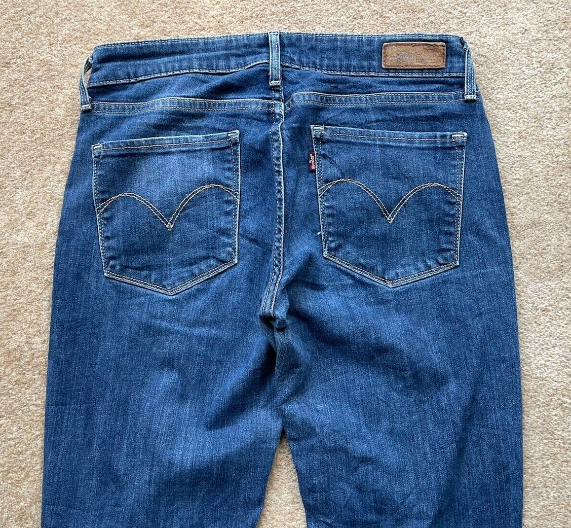 Womens Levis Jeans Demi Curve Skinny W 28 L 27 Blue Denim Red Tab C9