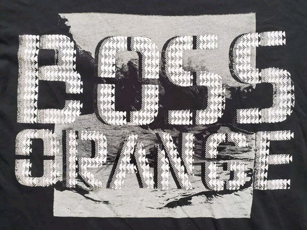 Vintage HUGO BOSS Y2K Tshirt T Shirt Mens L Black Boss Orange Label