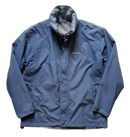 Berghaus Jacket Coat Womens 14 Aquafoil Blue Foldaway Hood Mesh Lined Waterproof
