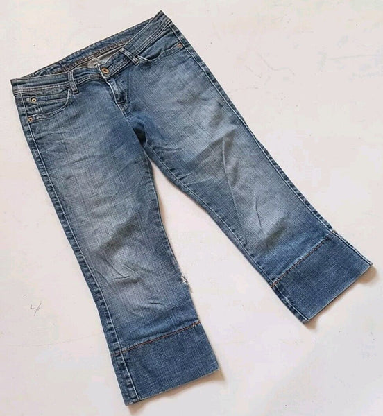 LEVIS Capri Jeans Pants Womens W 30 L 22 Blue Stretch Denim Red Tab