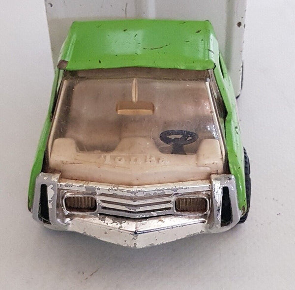 TONKA Garbage Truck 1970's Vintage Trash Truck Dustbin Cart Green White