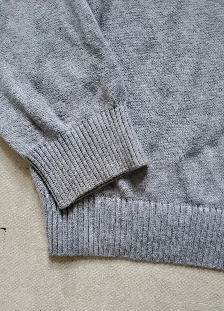 CREW CLOTHING Co Jumper Sweater Mens L Reg Fit Pale Grey Cashmere Blend V Neck