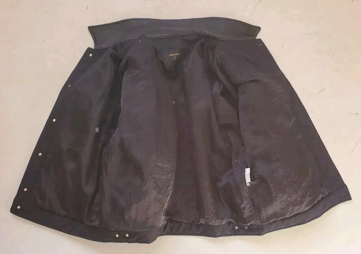 VALENTINO Bomber Jacket Mens L Quilted Wool Leather Collar Navy Blue Rrp £1250
