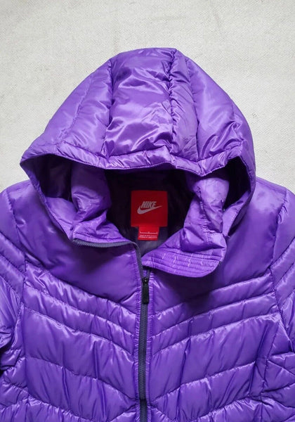 Nike Puffer Jacket Coat Womens M Duck Down Quilted Hooded Deadstock