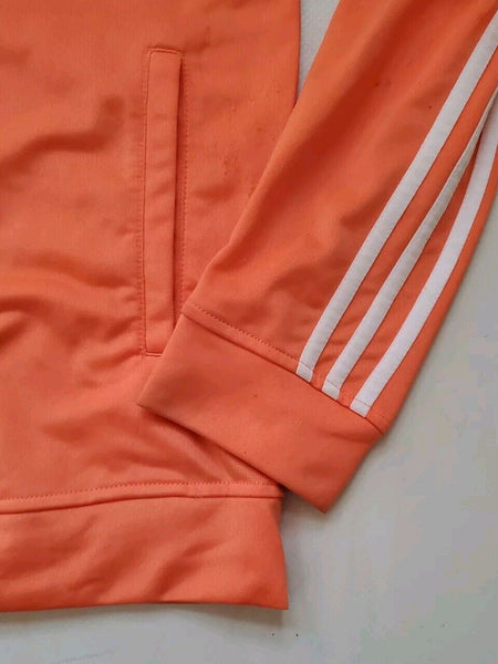 Adidas Firebird Tracksuit Top Jacket Mens L Orange White Stripes Rare