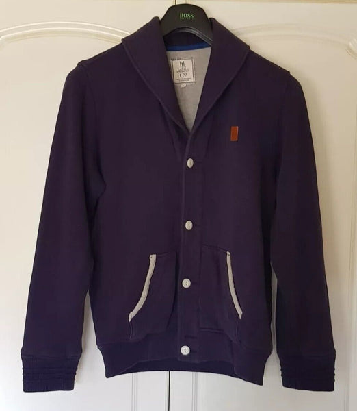 HENRI LLOYD Jacket Mens XL Navy Blue Jersey Shawl Collar - Retro USA Tennis Club