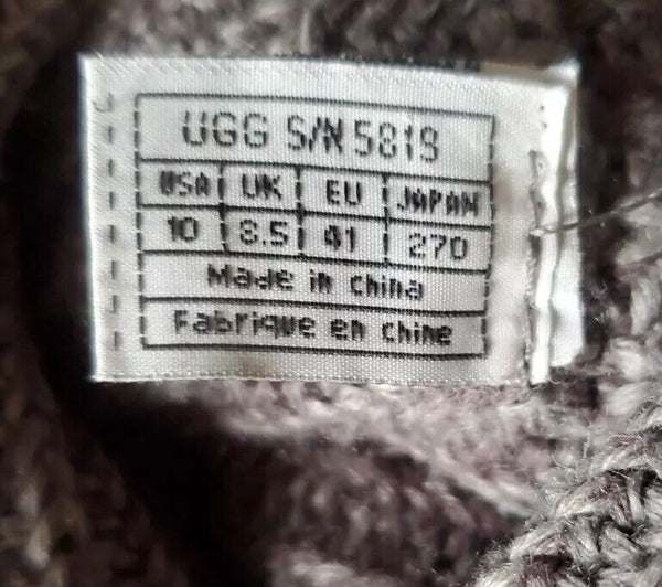 UGG Boots Classic Cardy Knit Sweater Sock Grey Womens Uk 7 Eu 41 Vintage Y2K