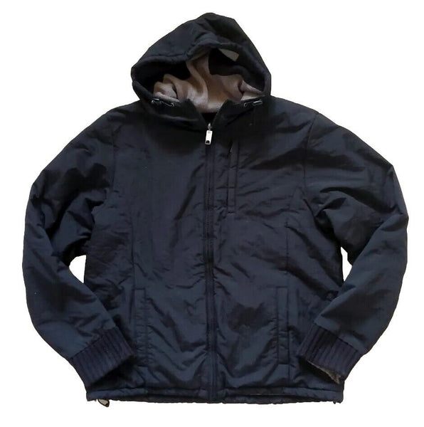 SCHOTT Jacket Coat Reversible Mens XL Black Grey Hooded Waterproof and Knit
