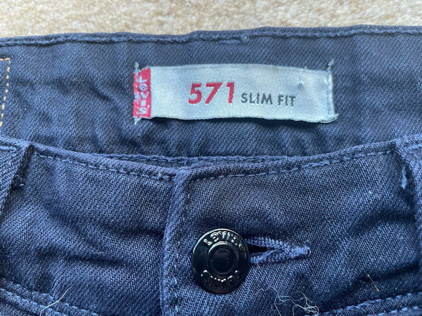 Womens Levis Jeans 571 Slim Fit W 28 L 32 Blue Denim Red Tab C10