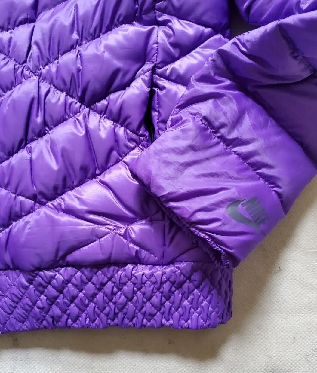 Nike Puffer Jacket Coat Womens M Duck Down Quilted Hooded Deadstock