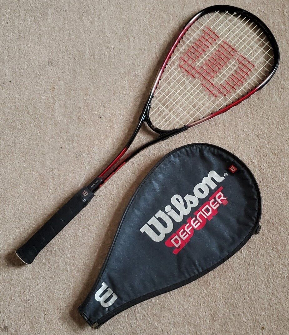 WILSON DEFENDER Squash Racket Anti-Vibe Aerodynamic Red Black With Cov ...