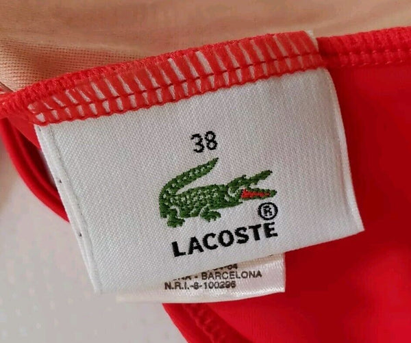 LACOSTE Swimsuit Swimming Costume 1 Piece Size XS Rojo Red New With Tags