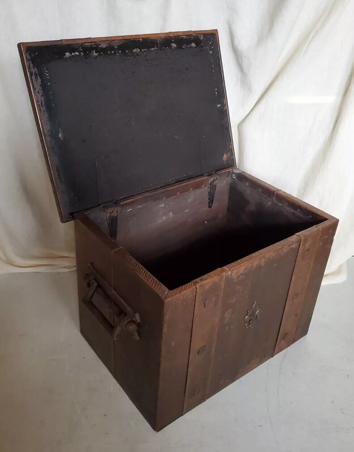Antique Vintage Trunk Chest Copper Over Wood Mid Size Bespoke UK 1830's