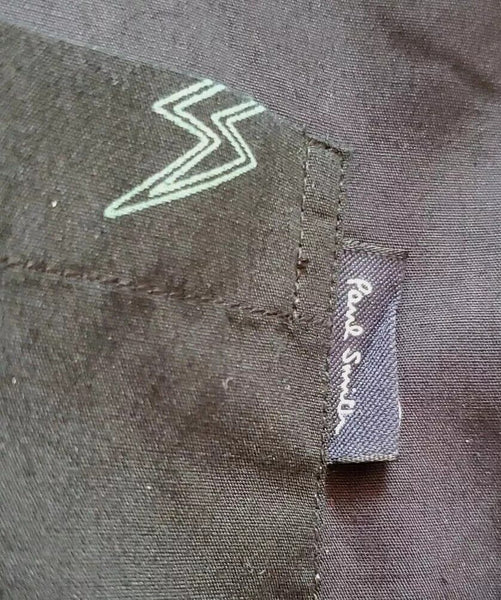 PAUL SMITH Shirt Mens M Classic Fit Blue Black Ziggy Lightning Bolt