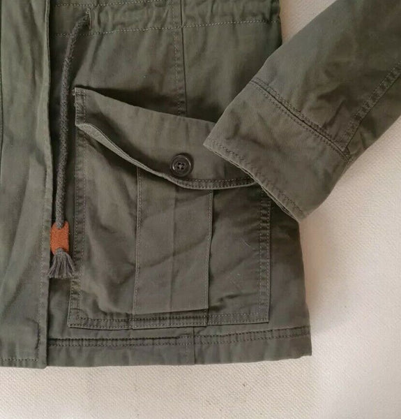 Adidas Neo Coat Jacket Womens S Khaki Green Cotton Lightly Padded